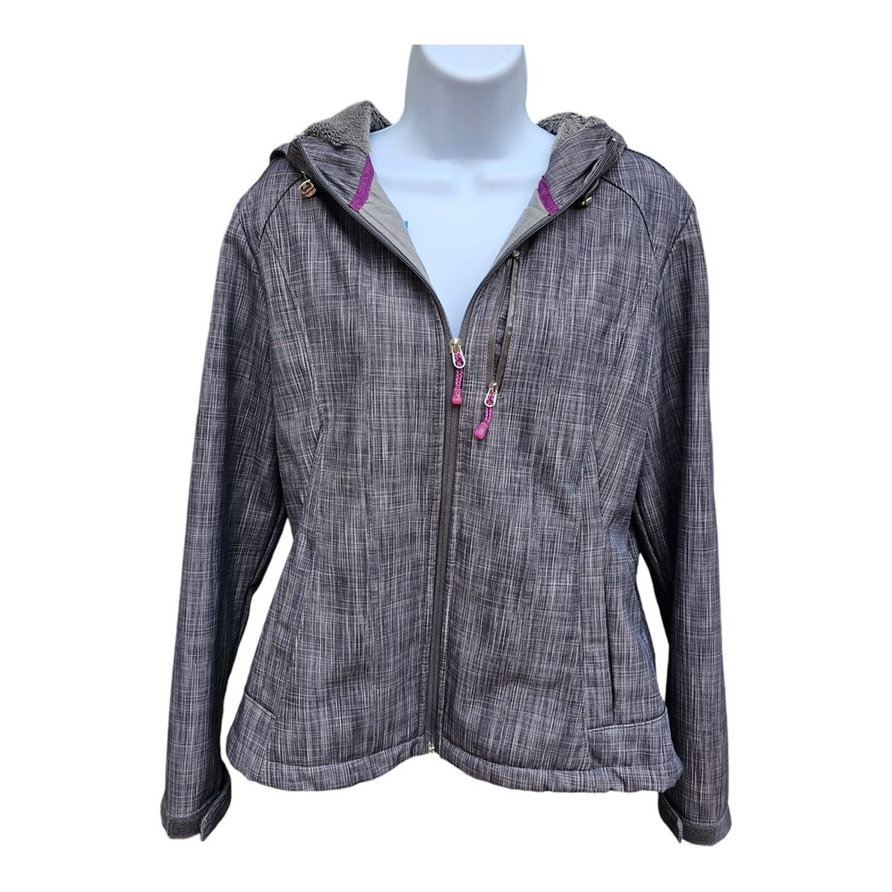 ZeroXposur Hooded Jacket Gray Faux Fur Lined Zip Coat Women's Size Tag Missing